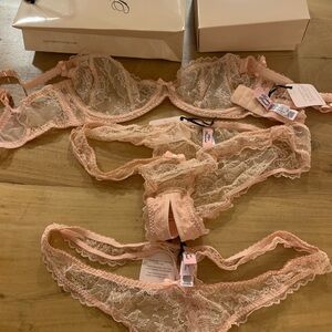 Agent Provocateur Sheer Lace Intimate Set in Blush